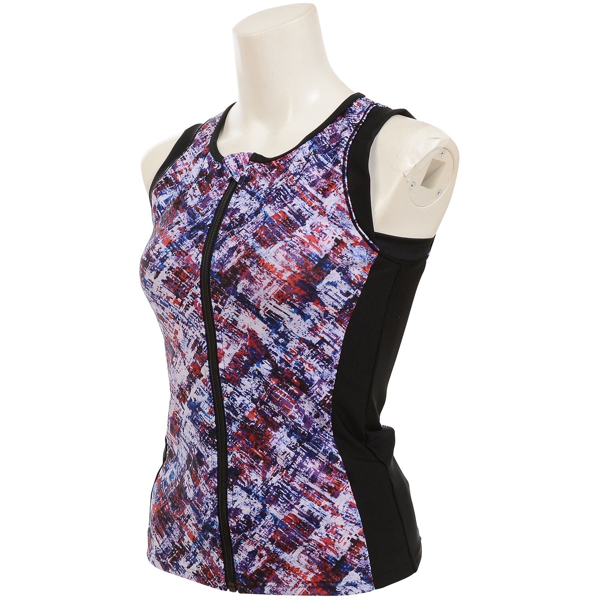 レディースかすれチェック柄スイムトップス