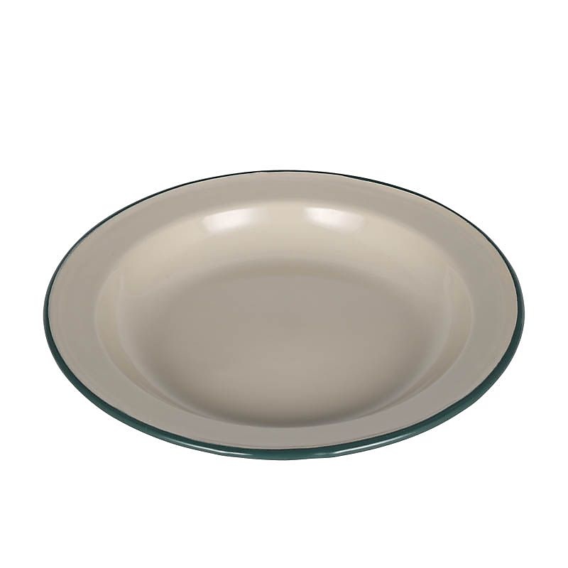 ENAMELED PLATE L BEIGE/GREEN