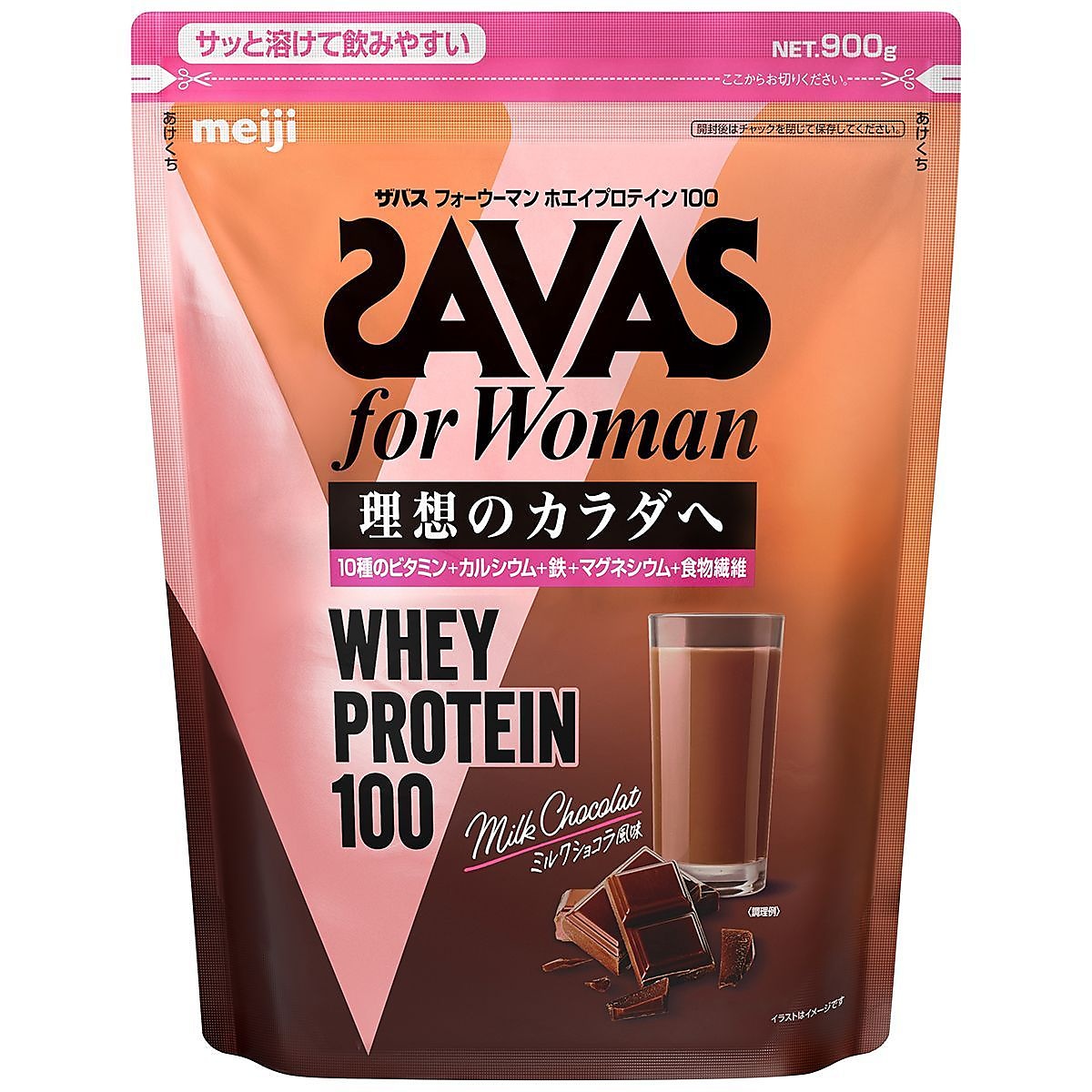 ザバス フォーウーマン ホエイプロテイン100 ミルクショコラ風味900g