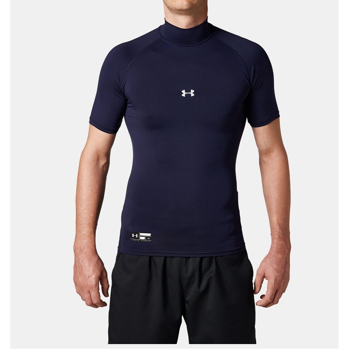 UA HEATGEAR ARMOUR COMPRESSION SHORT SLEEVE MOCK NECK SHIRT