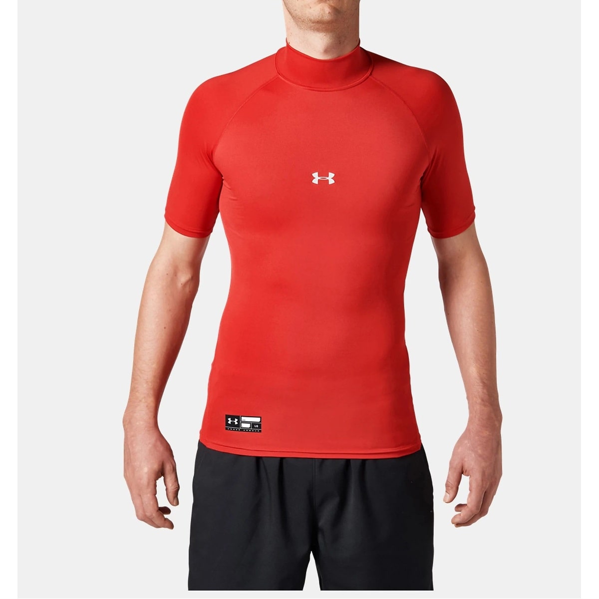 UA HEATGEAR ARMOUR COMPRESSION SHORT SLEEVE MOCK NECK SHIRT