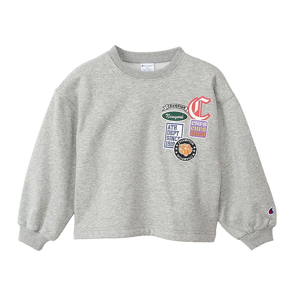 Champion　胸ワッペン刺繍ワイドスウェット