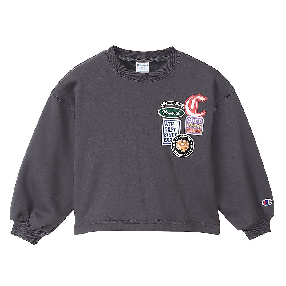 Champion　胸ワッペン刺繍ワイドスウェット