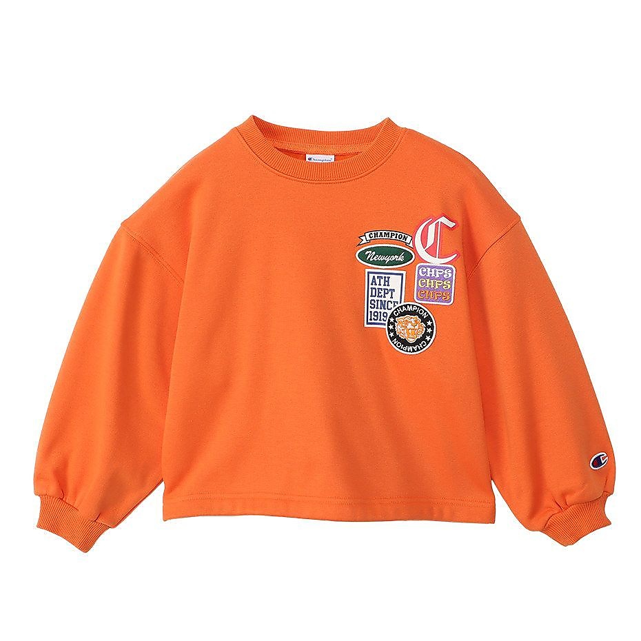 Champion　胸ワッペン刺繍ワイドスウェット