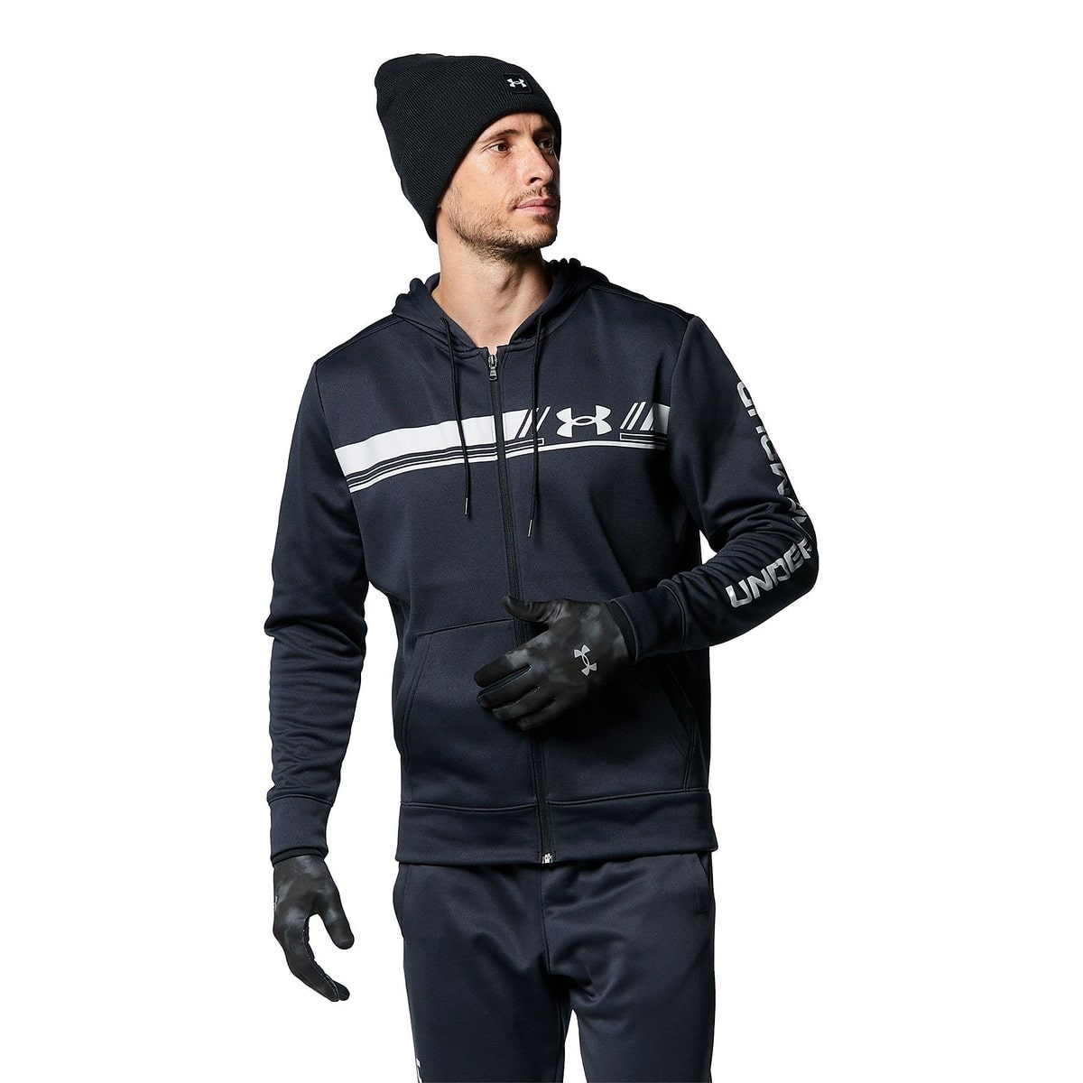 UA ARMOUR FLEECE BAR LOGO FULL ZIP