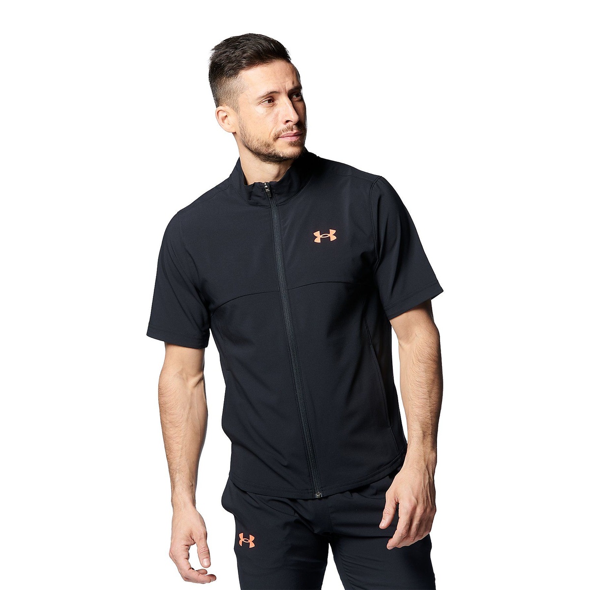 UA FRESH WOVEN SHORT SLEEVE FULL ZIP