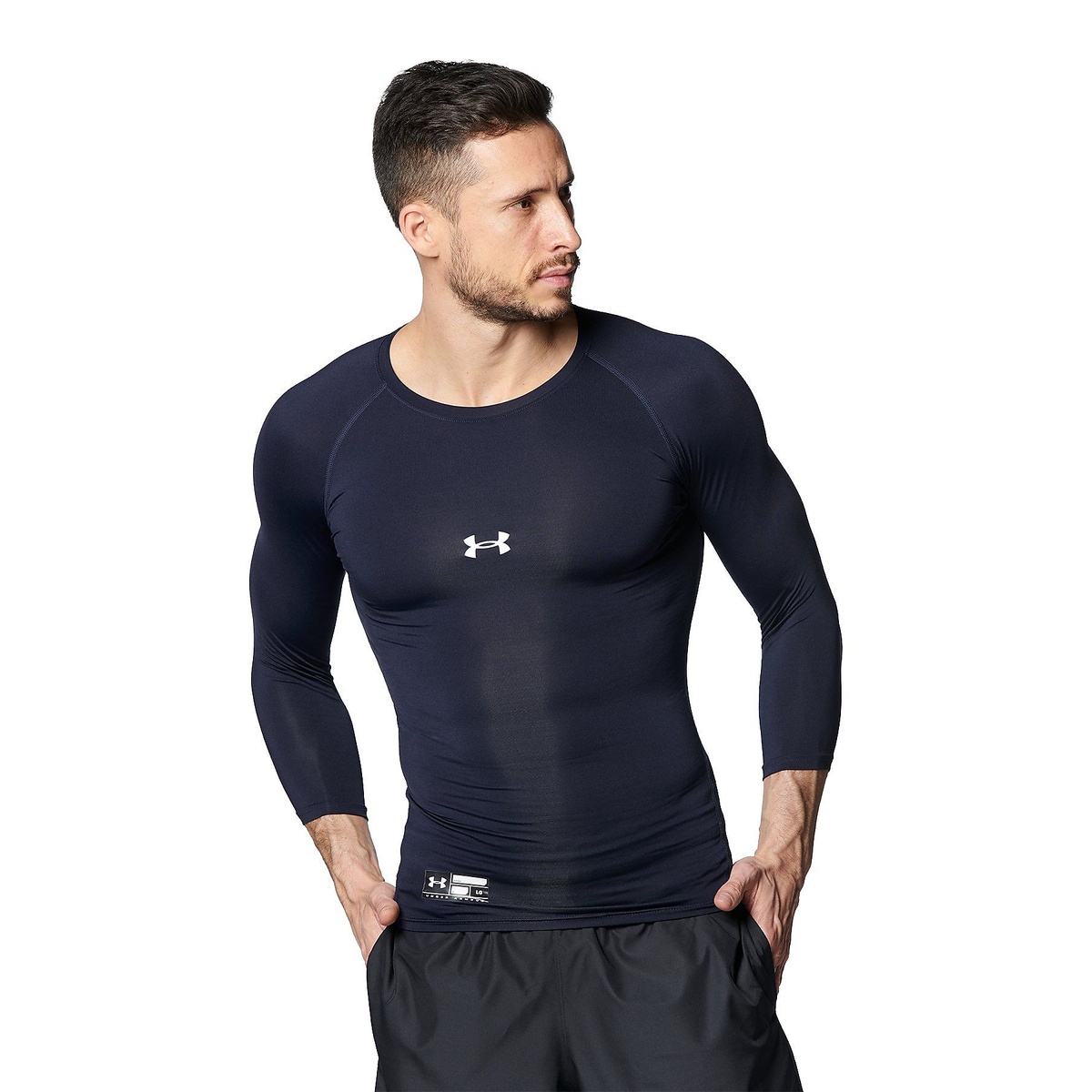 UA HEATGEAR ARMOUR COMPRESSION 3/4 CREW NECK SHIRT