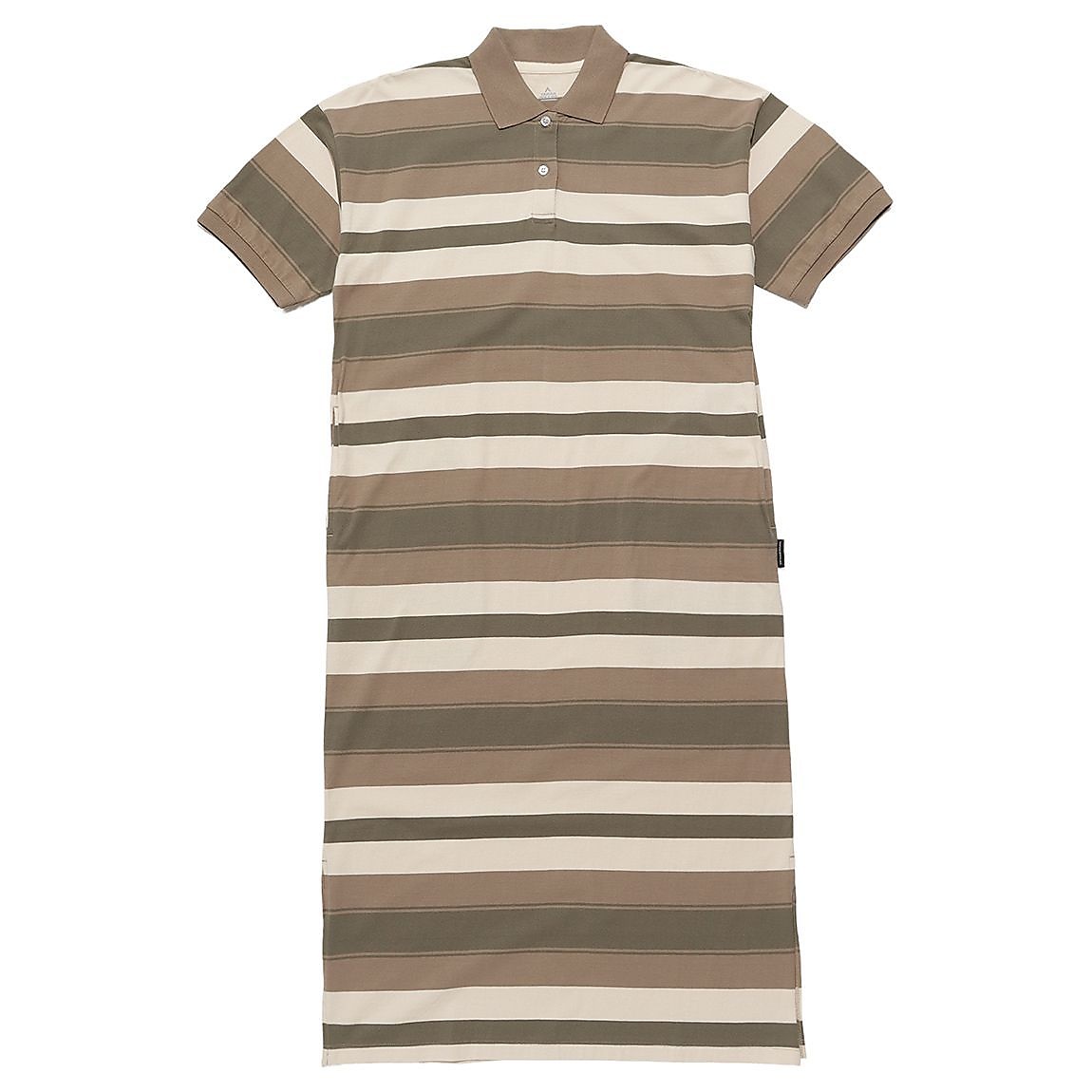 レディース コットン天竺 マルチボーダーポロワンピース