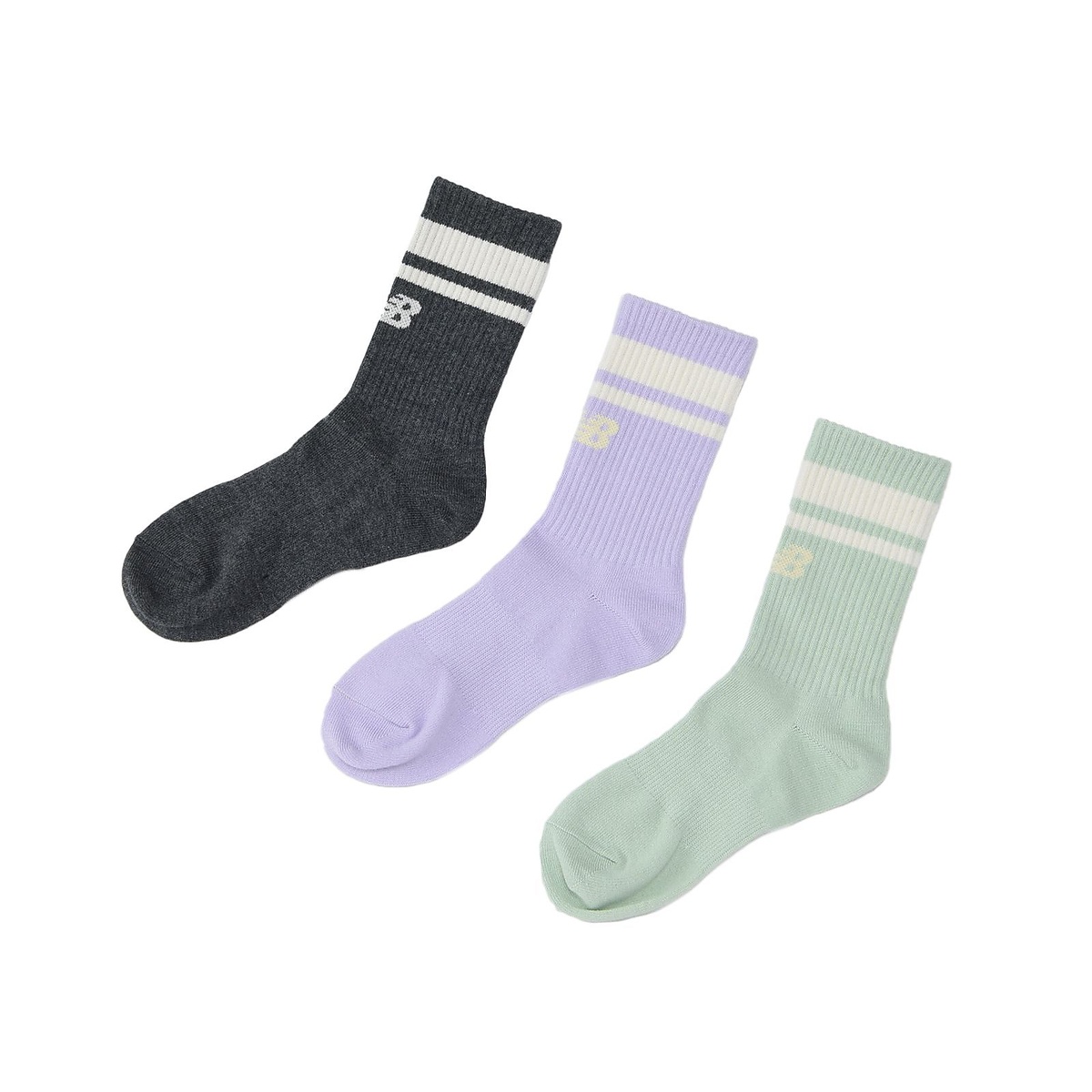 ライン ミッドカフ 3Pソックス