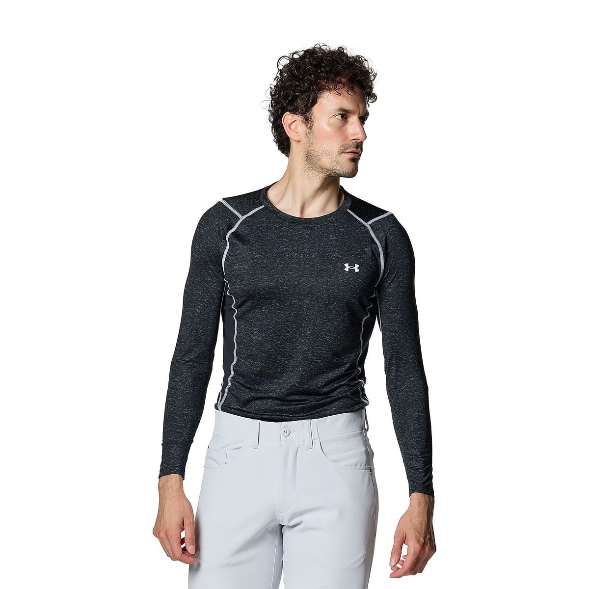 UA HEATGEAR FITTED LONG SLEEVE CREW NV