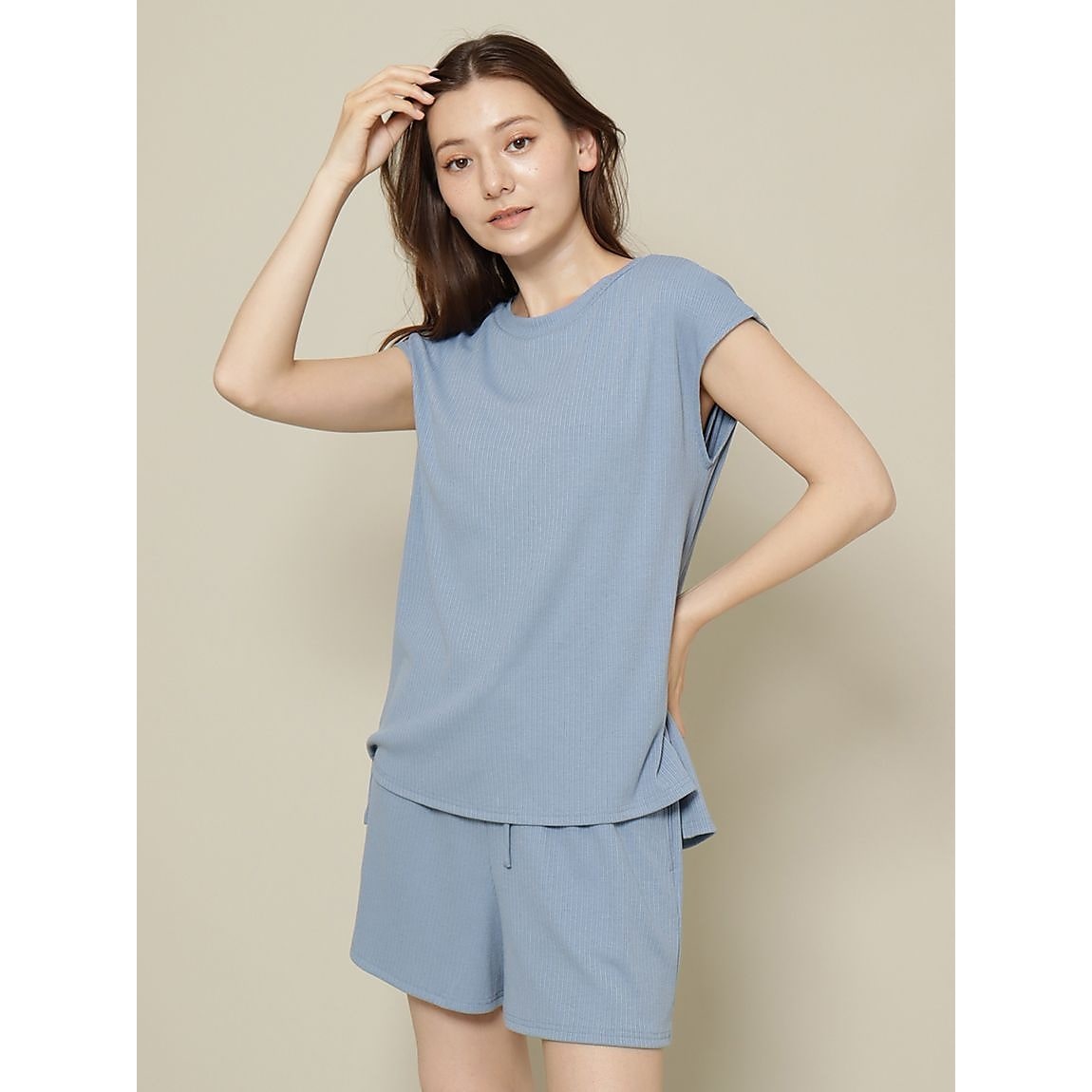 ランダムテレコ フレンチスリーブTシャツ LADIES