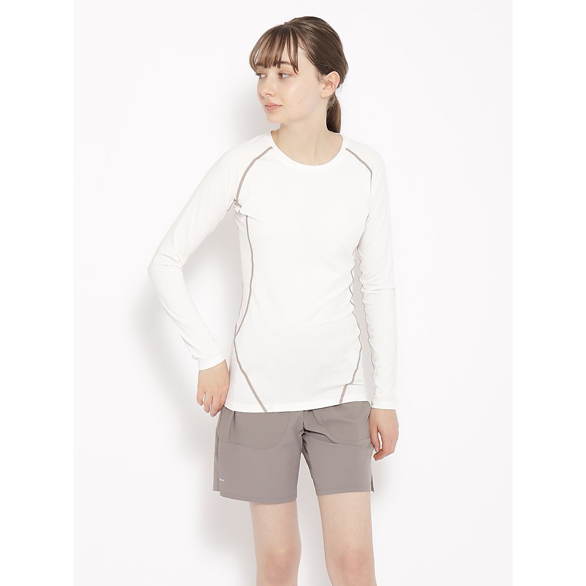 ソフトコンプレッション クルーネック長袖Tシャツ LADIES