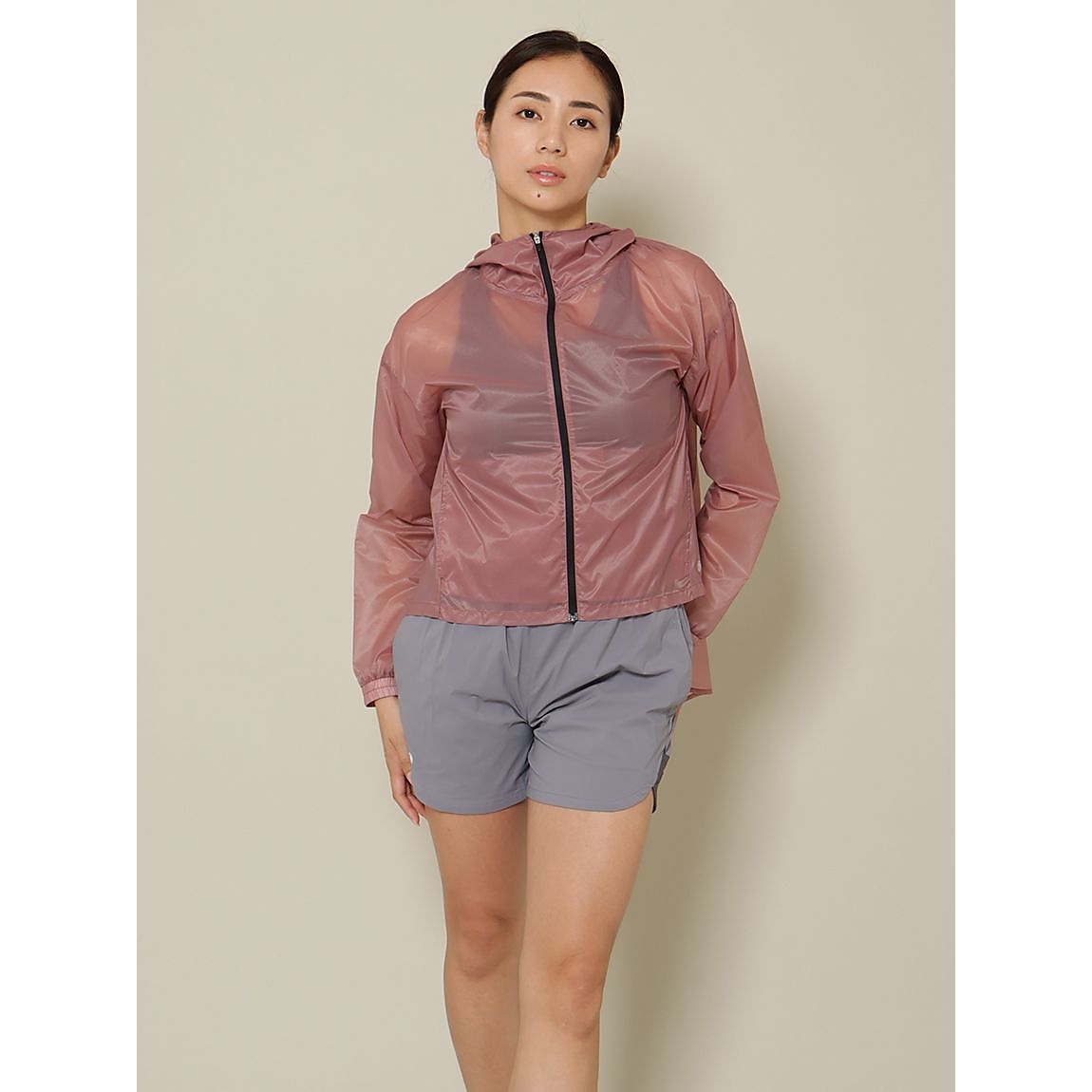 ナイロンリップ フルジップフーディフレア LADIES