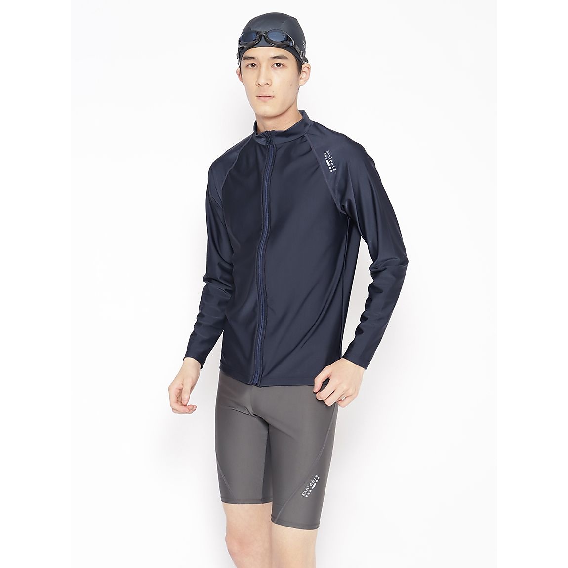 スイムウェア MENS フルジップラッシュガード長袖