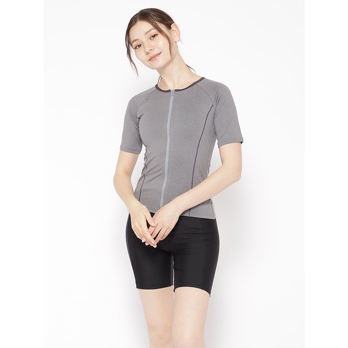 スイムウェア LADIES フルジップ半袖セパレーツ