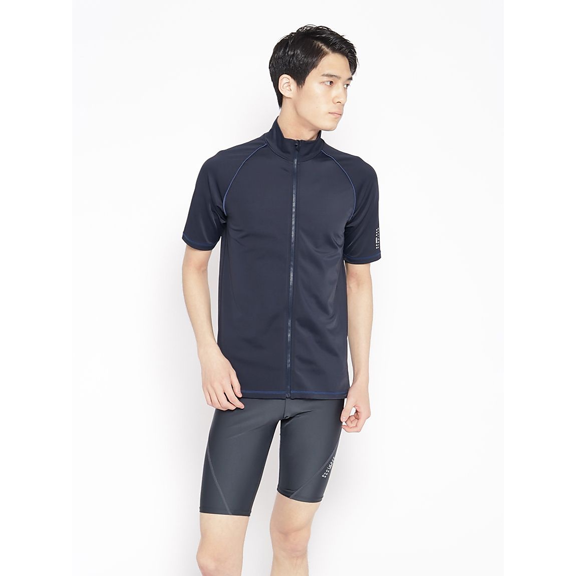 スイムウェア MEN'S フルジップラッシュガード半袖PP
