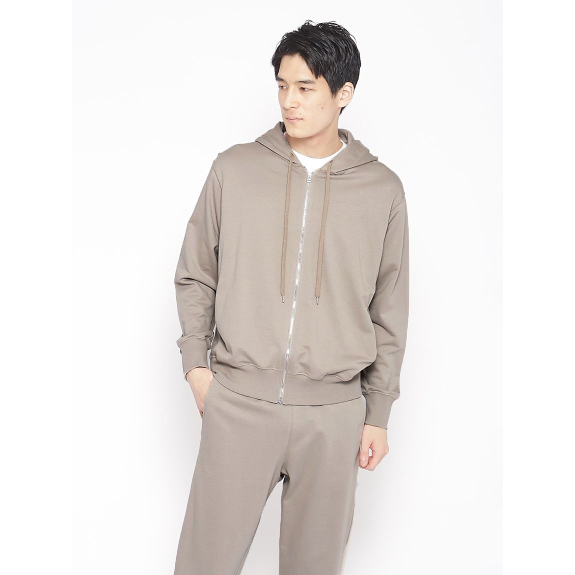 コットンミニ裏毛 ジップフーディ MENS
