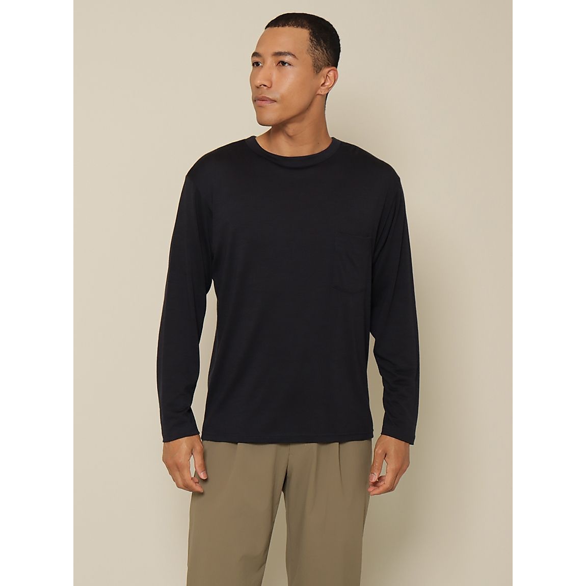 メリノウール レギュラー長袖ポケットTシャツ MENS