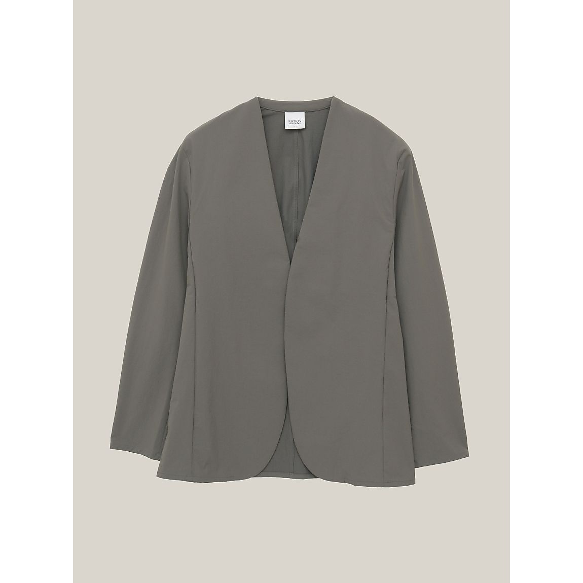 リサイクル裏ドビーナイロン カラーレスジャケット MENS