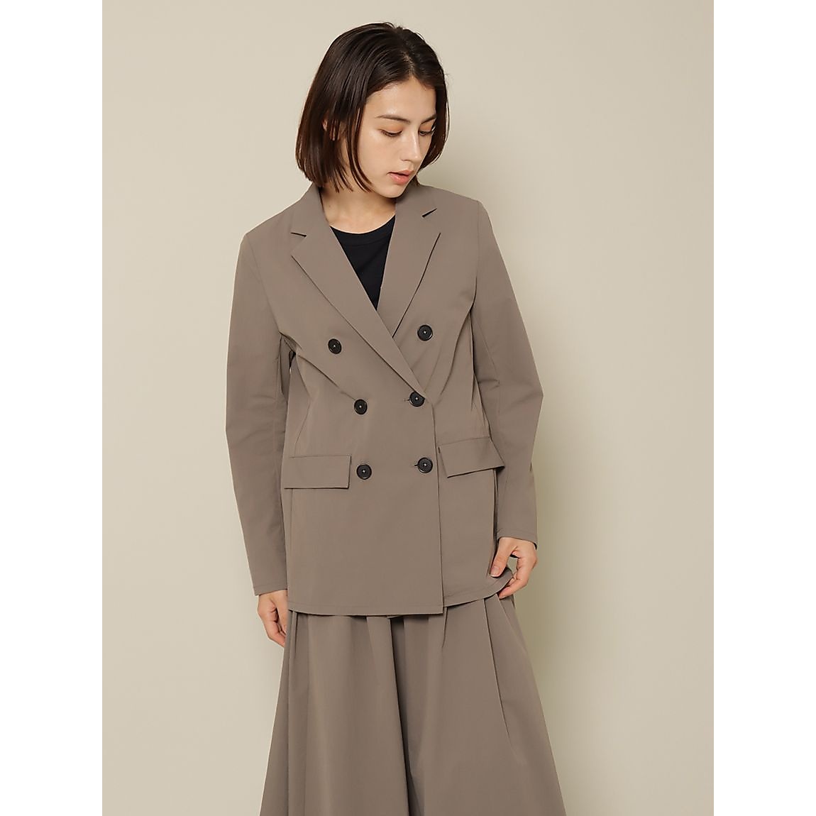 リサイクルナイロン ダブルブレストジャケット LADIES