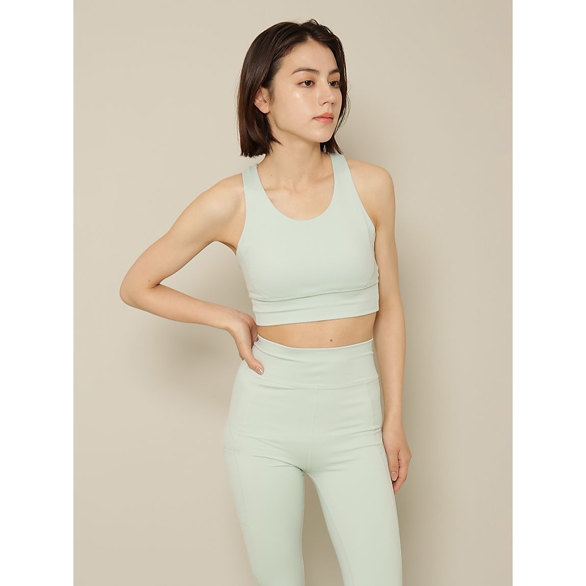 ナイロンスパン:ライトサポート ダブルクロスベーシックブラトップ LADIES