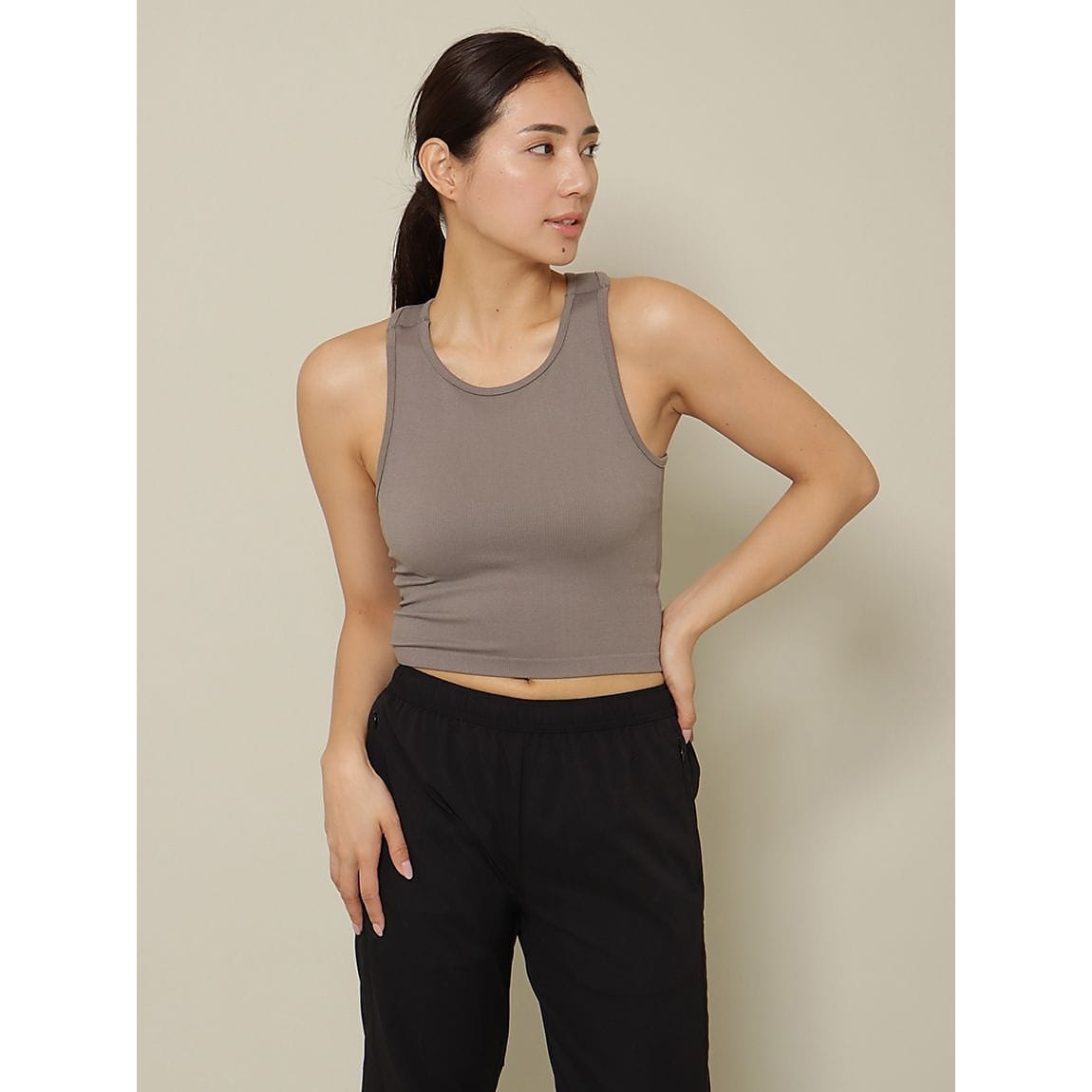 成型リブ クロップトベーシックブラタンクLADIES