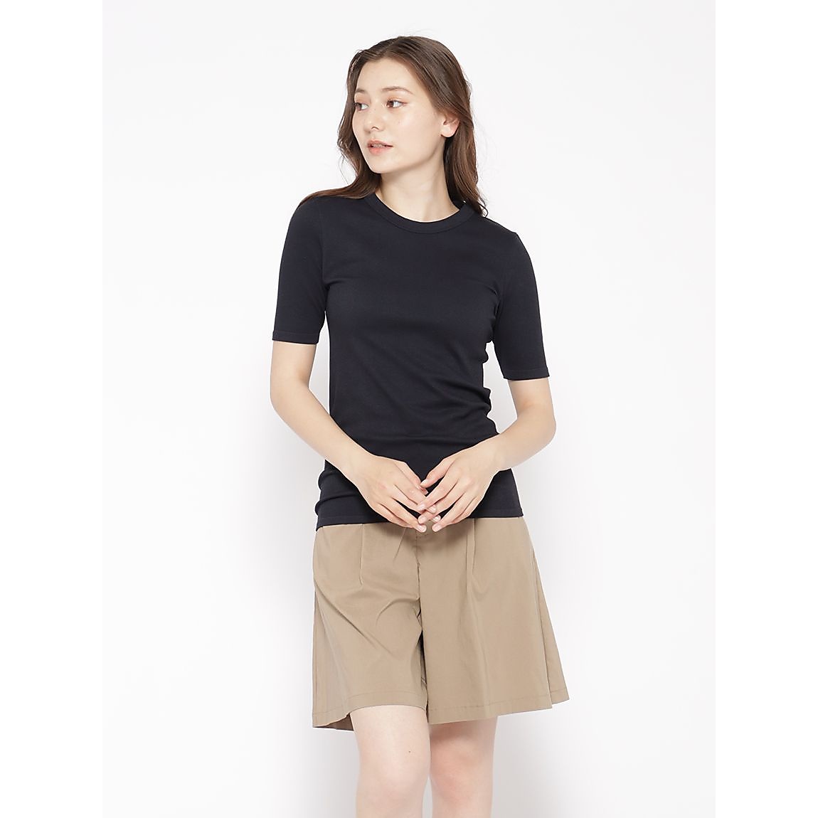 成型 5分袖リブTシャツ LADIES