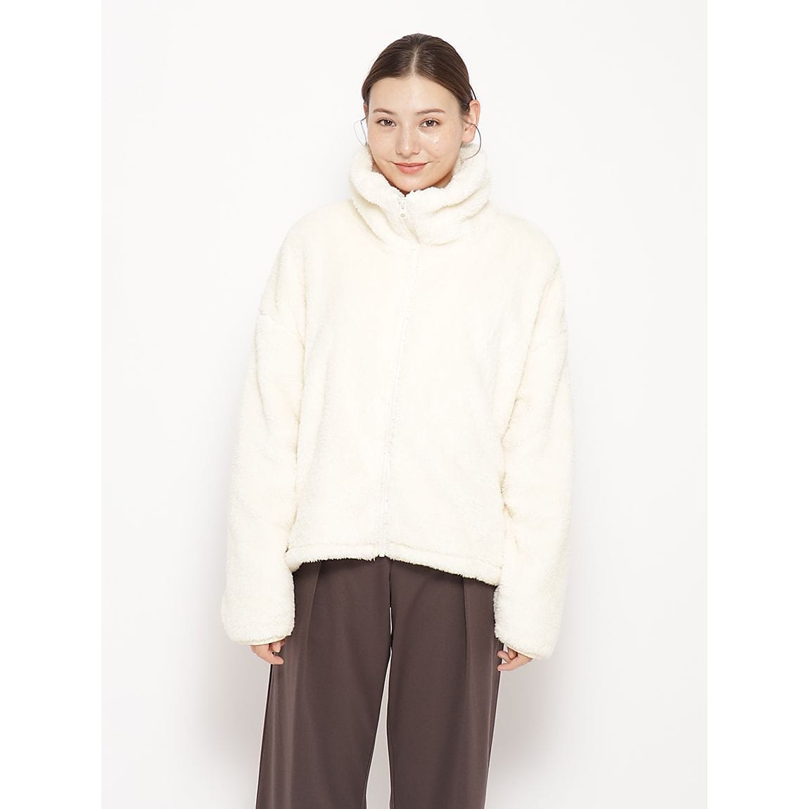 シャギーフリース ビッグカラーブルゾンLADIES