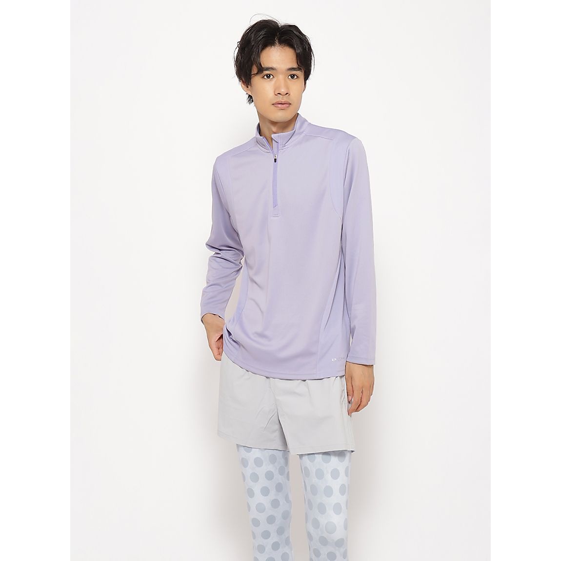 for RUN テックカノコ ハーフジップ長袖Tシャツ MENS