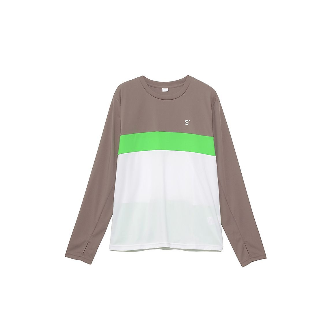 for RUN ドライスムースpr スリーカラーライン長袖Tシャツ MENS