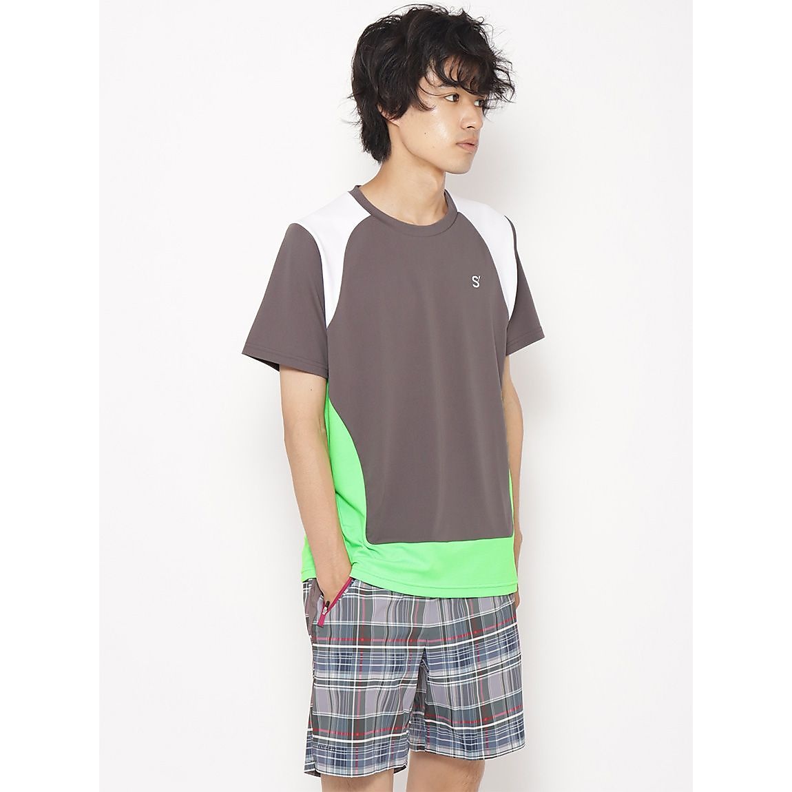 for RUN ドライスムースpr カラーブロックTシャツ MENS