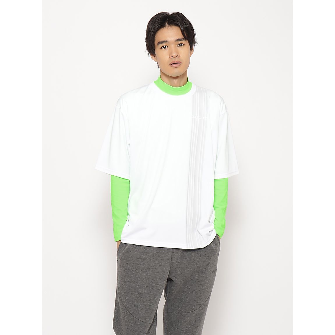 for RUN ドライスムースpr オーバーサイズラインTシャツ MENS