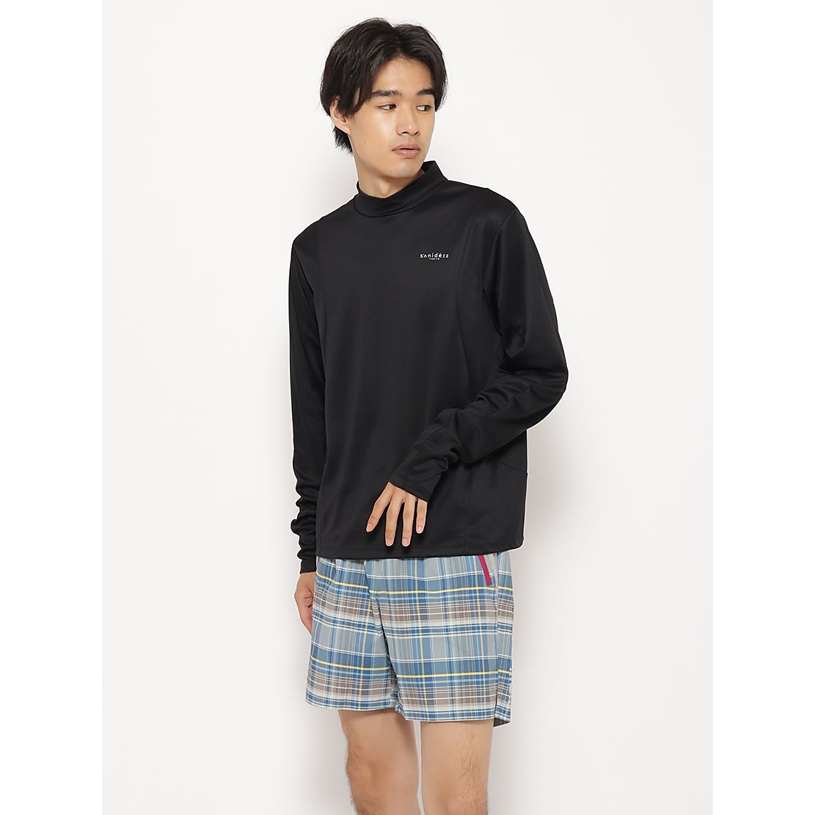 ハニカムドライスムース モックネック長袖TシャツMENS