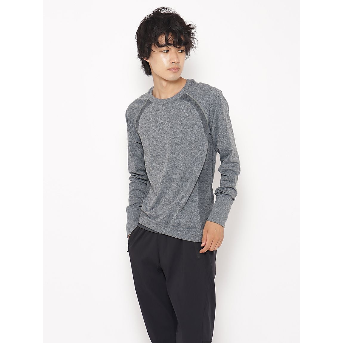 杢成型 クルーネック長袖Tシャツ MENS