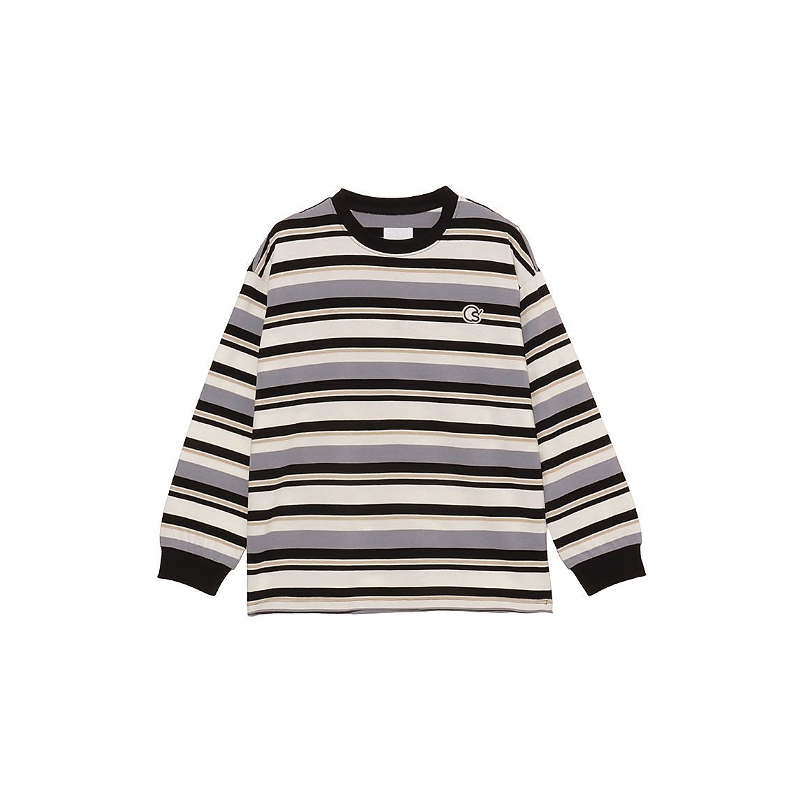 コットン天竺 マルチボーダー長袖TEE JUNIOR