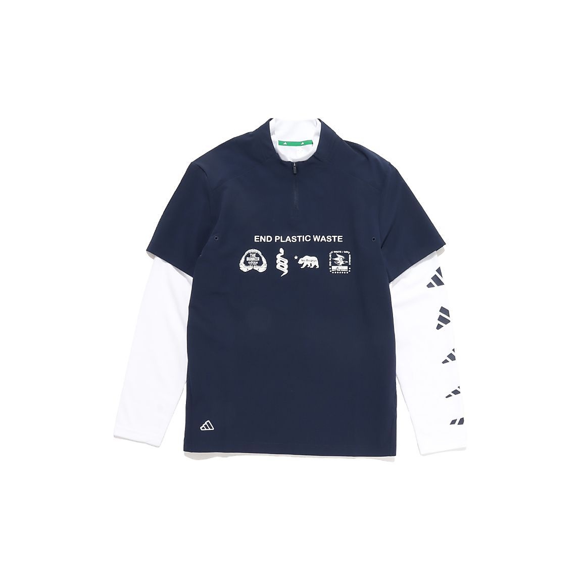 モックネック　レイヤード　ＥＰＷ　グラフィック　長袖ストレッチシャツ