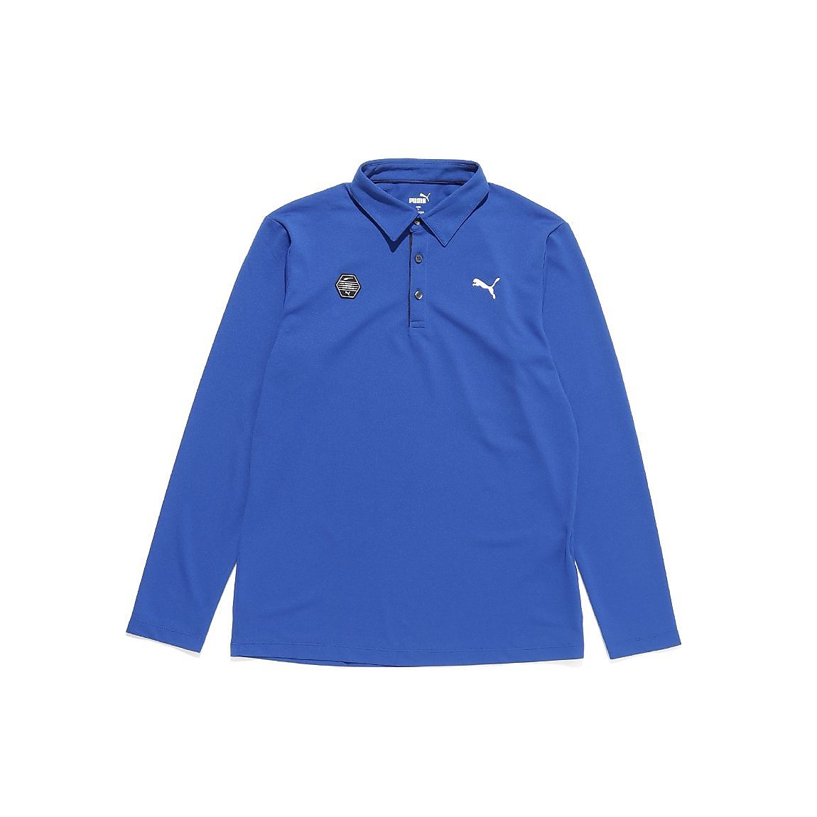 ゴルフ　ストレッチカノコベーシックワッペンツキLSポロシャッツ