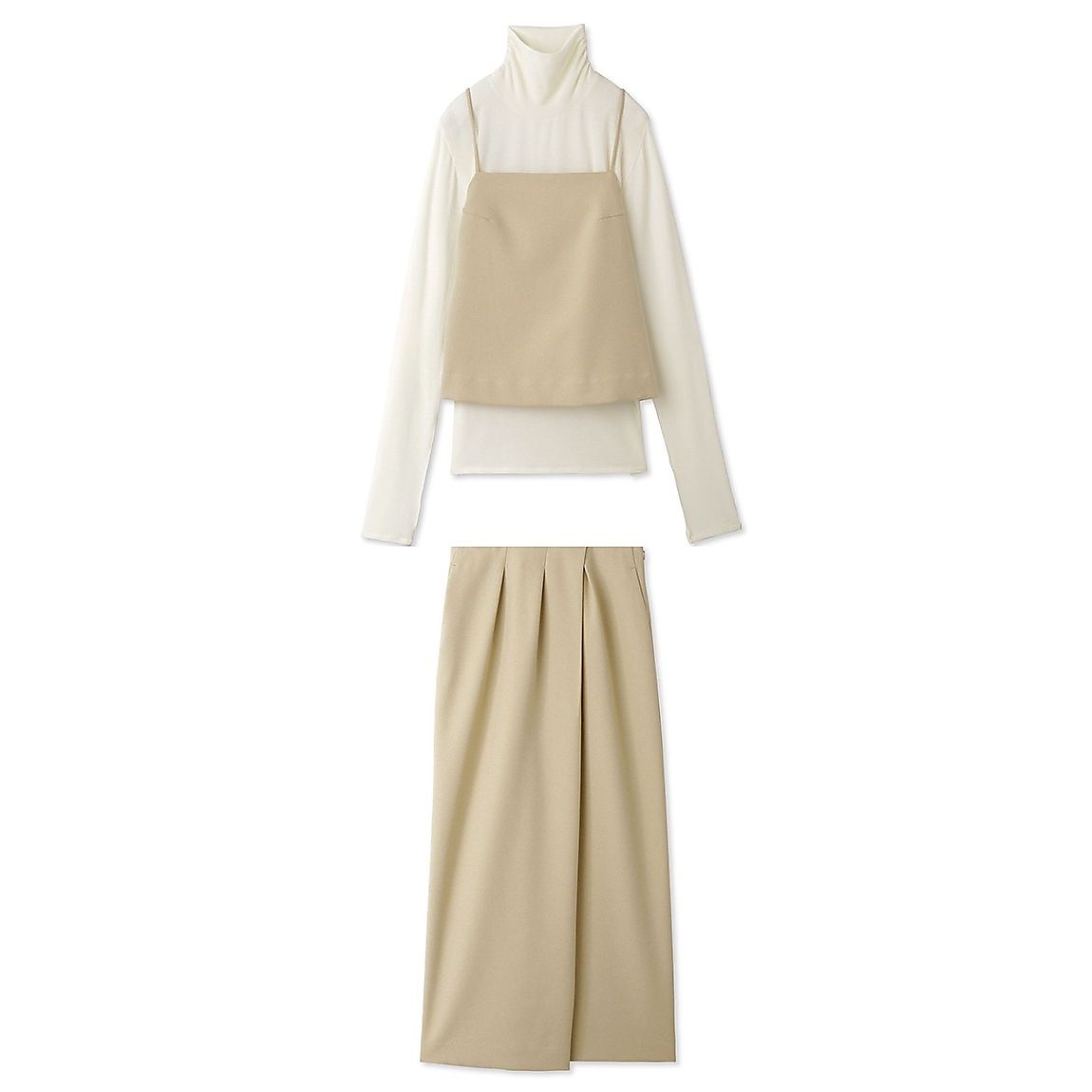 キャミトップスコクーンスカート3点SET