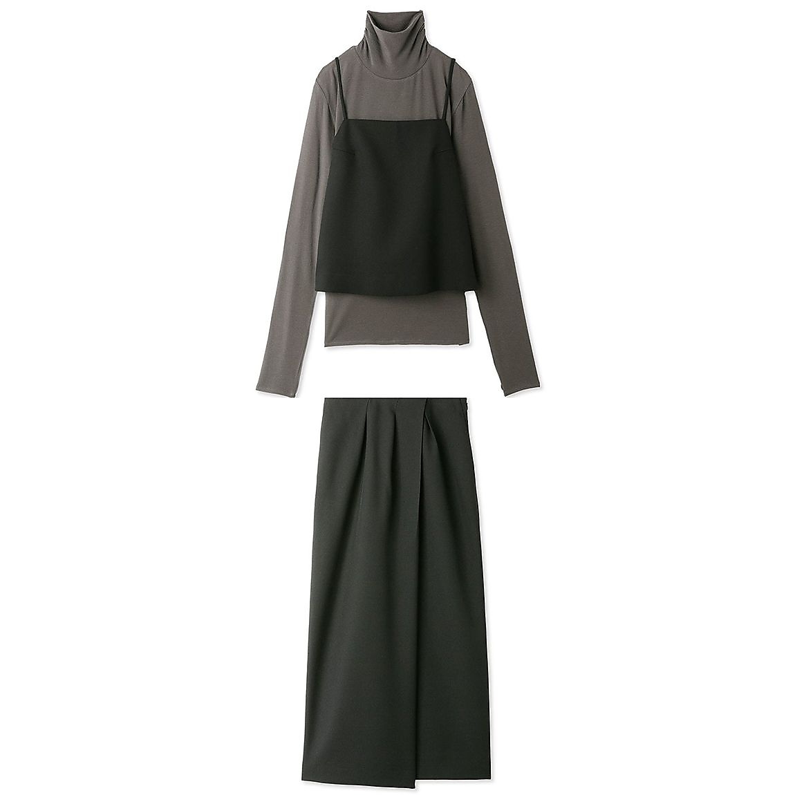 キャミトップスコクーンスカート3点SET