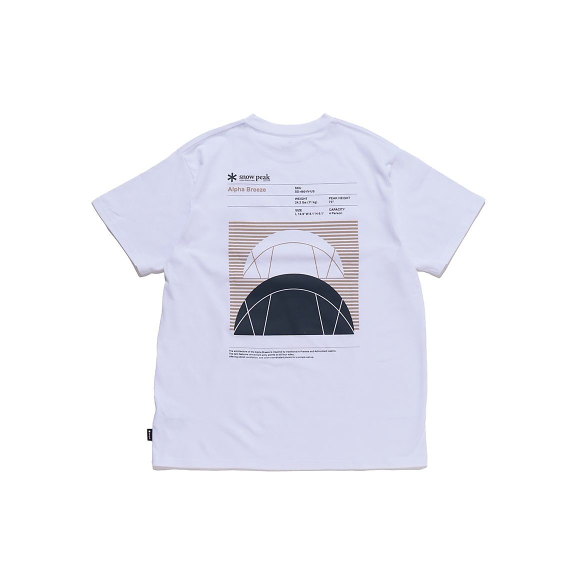 ALPHA BREEZE TYPOGRAPHY T-SHIRT L WHITE