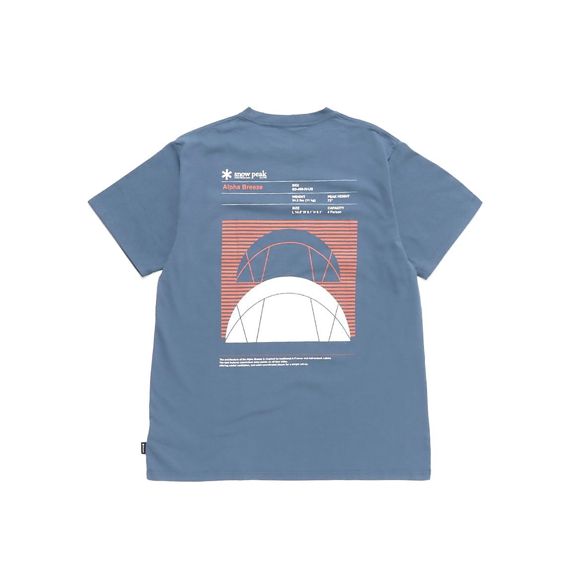 ALPHA BREEZE TYPOGRAPHY T-SHIRT L BLUE