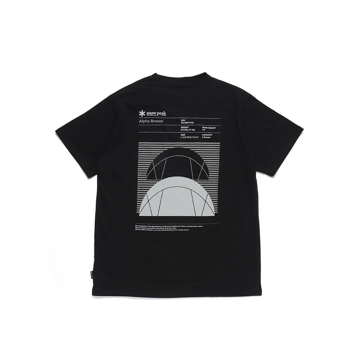 ALPHA BREEZE TYPOGRAPHY T-SHIRT L BLACK