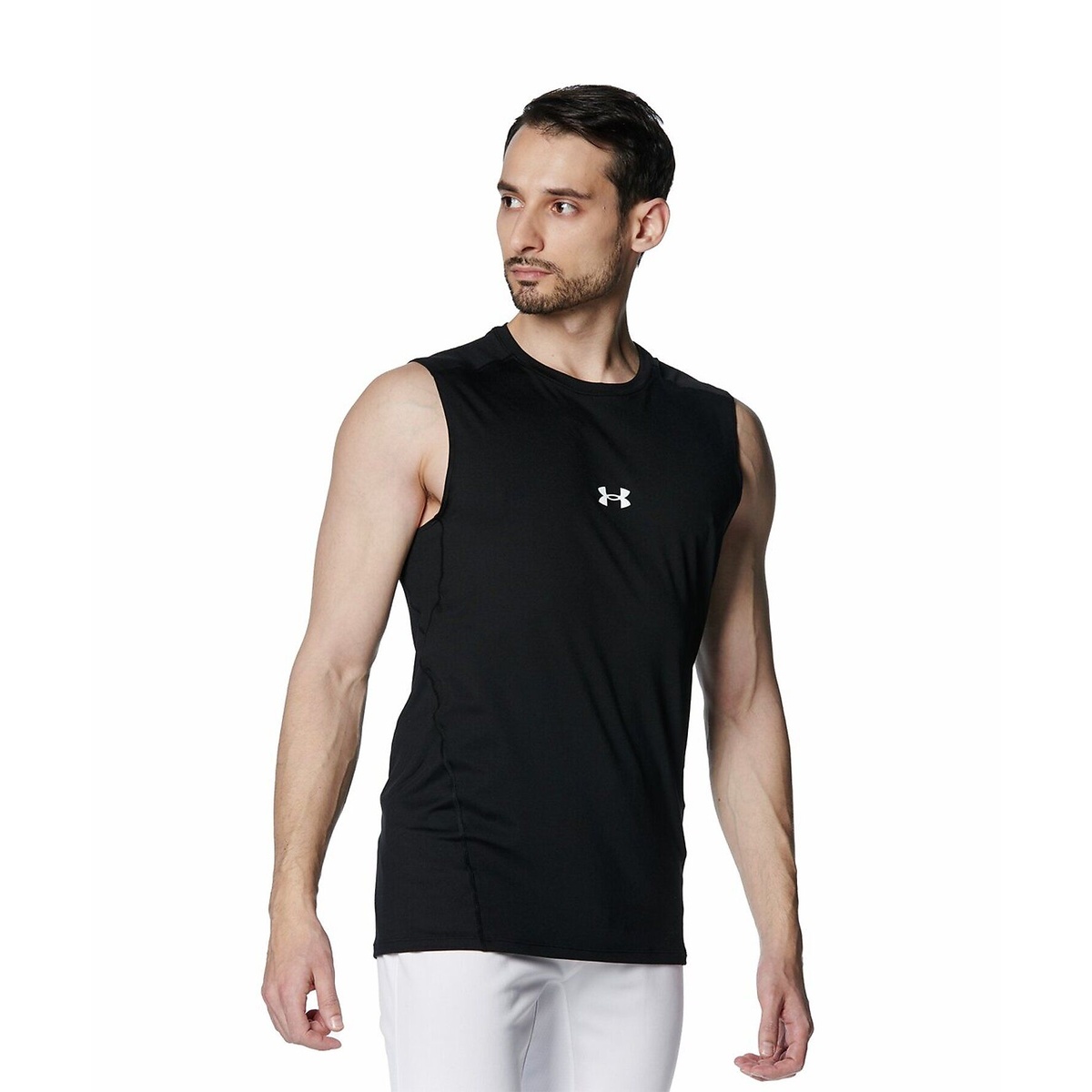 UA HEATGEAR COMFORT FITTED SLEEVELESS CREW NECK SHIRT