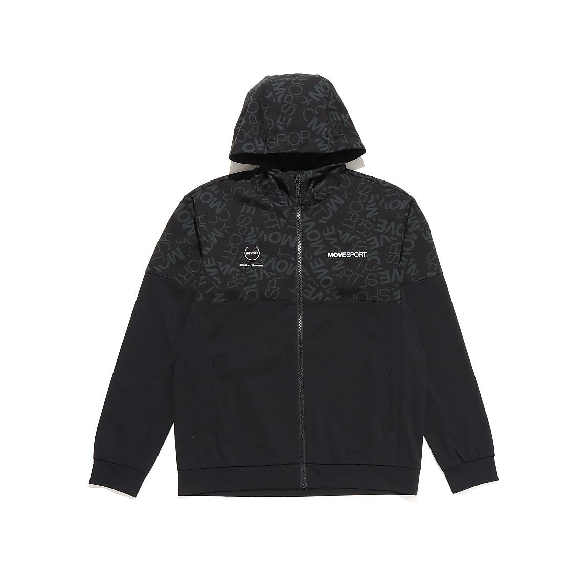 S.F.TECH ロゴ総柄 バックロゴ フルジップフーディー