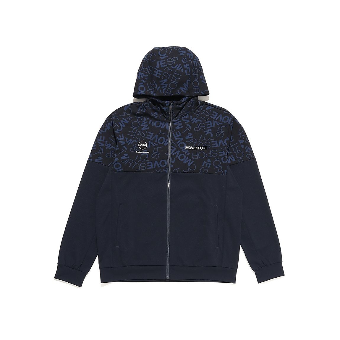 S.F.TECH ロゴ総柄 バックロゴ フルジップフーディー