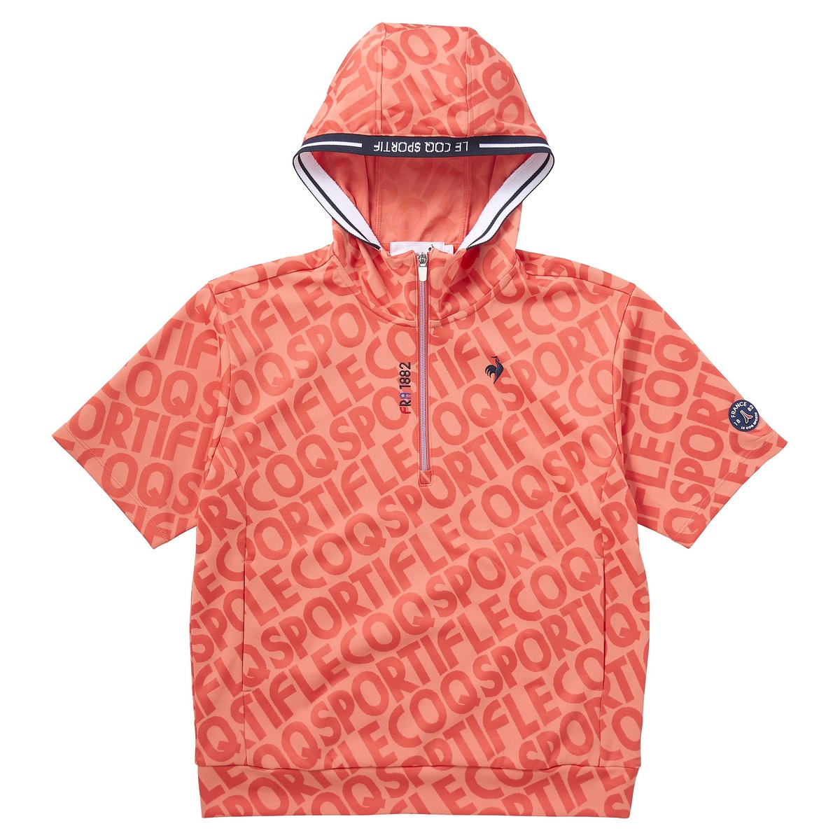 【ストレッチフォーサー】半袖ジャガードパーカー