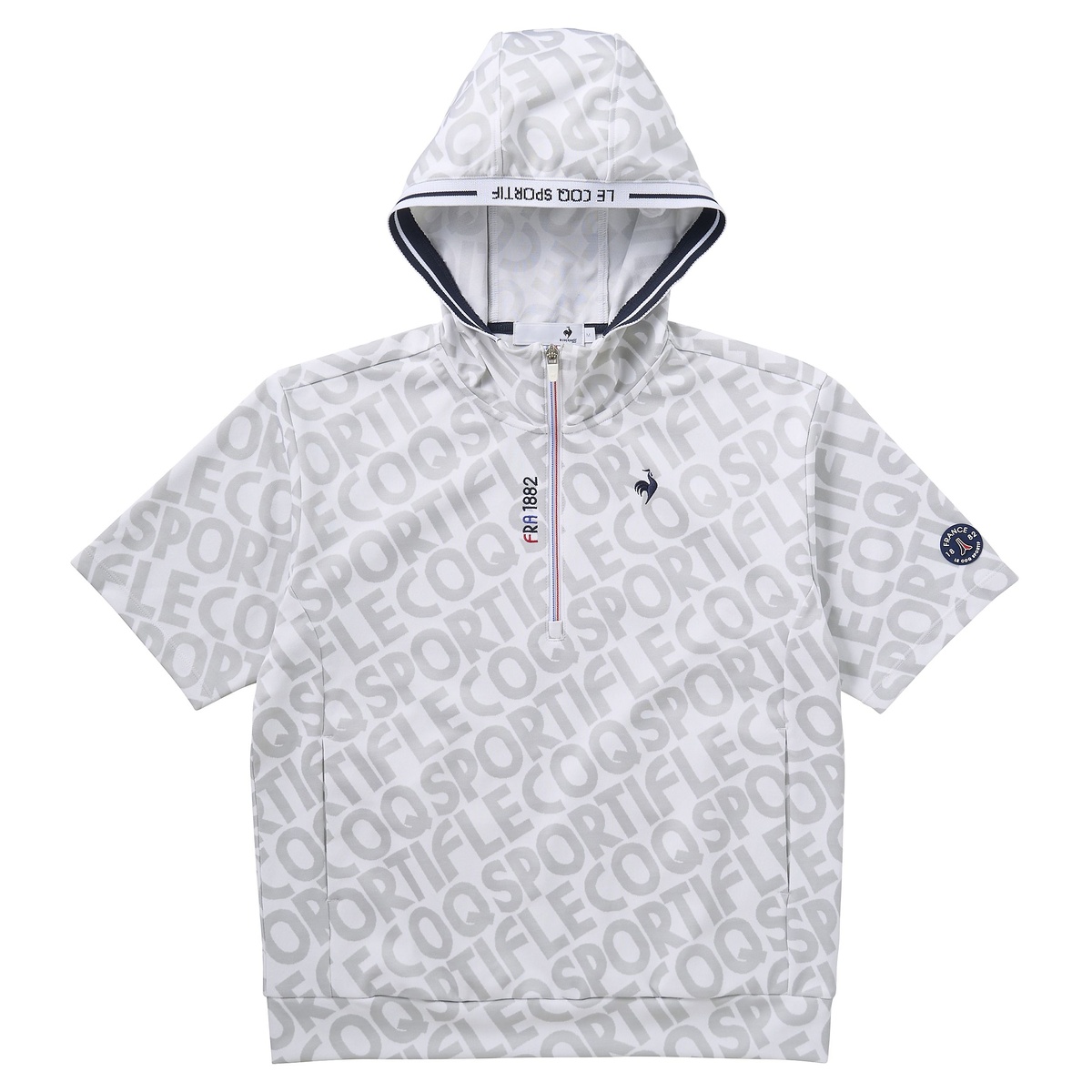 【ストレッチフォーサー】半袖ジャガードパーカー