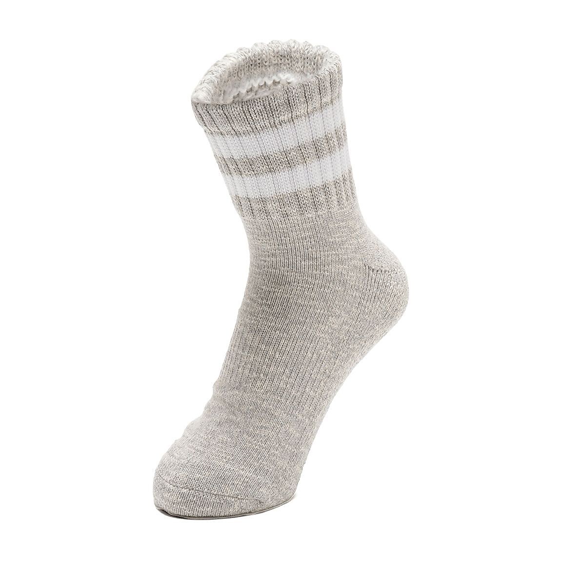 2足組パイル編 スラブ糸 ラインソックス:ショート