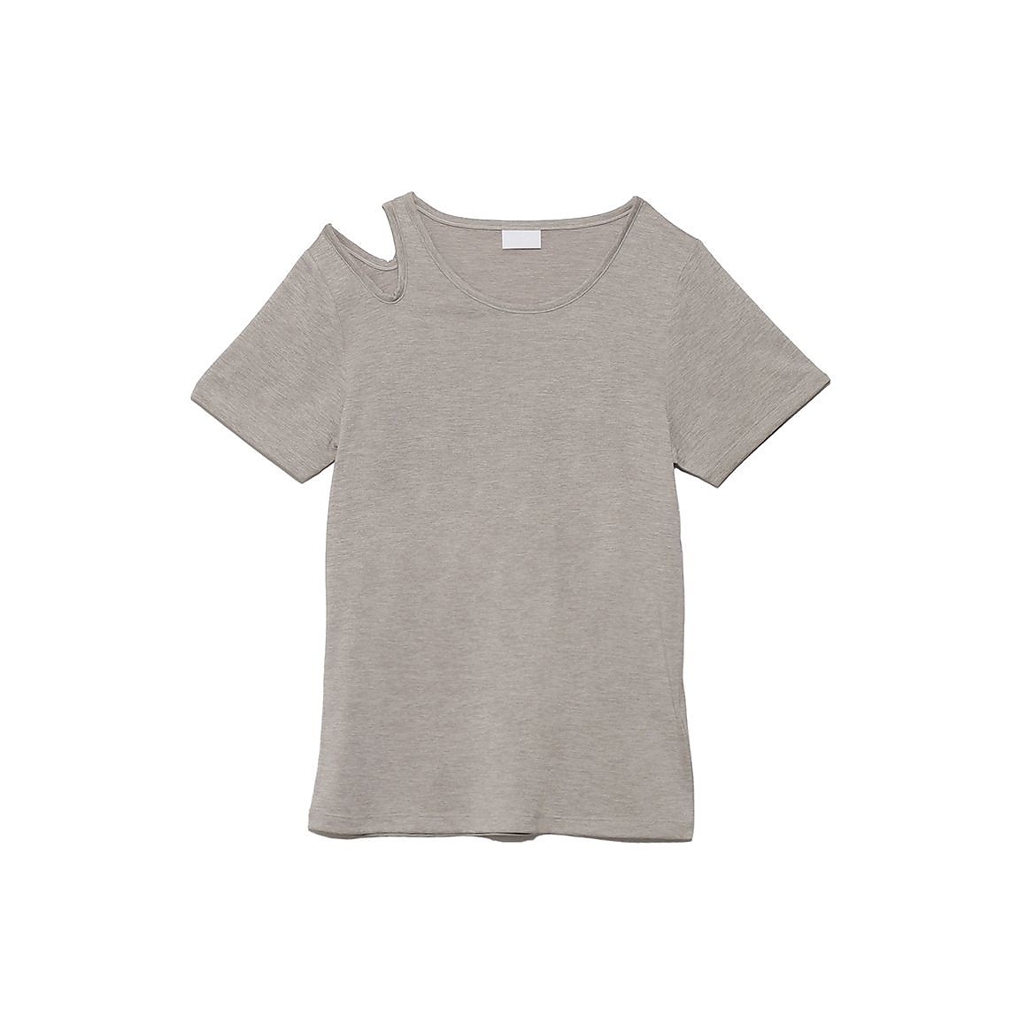 カチオン杢天竺 アシンメトリー半袖Tシャツ LADIES