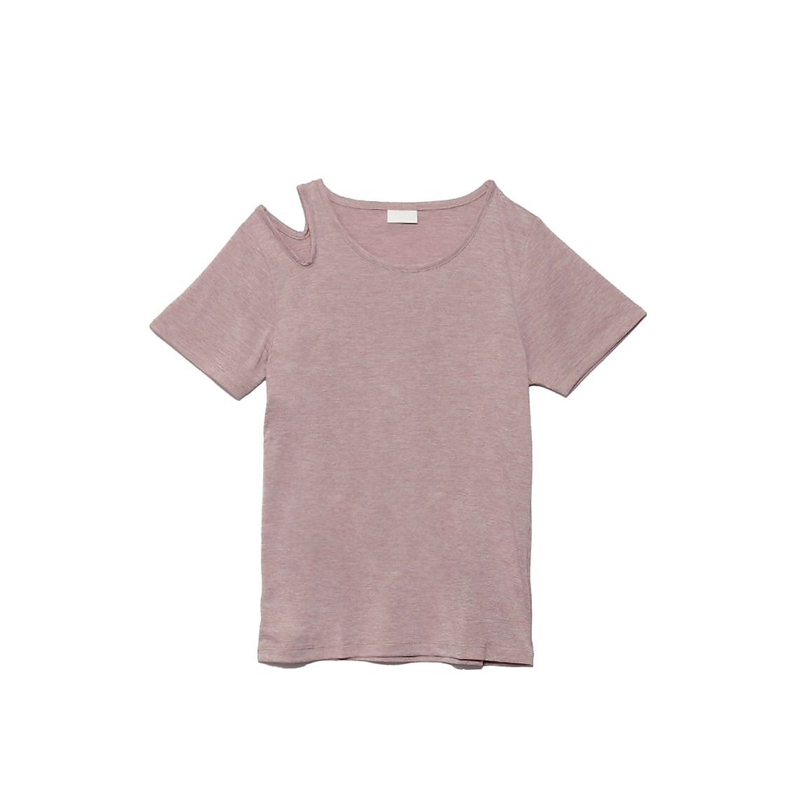 カチオン杢天竺 アシンメトリー半袖Tシャツ LADIES